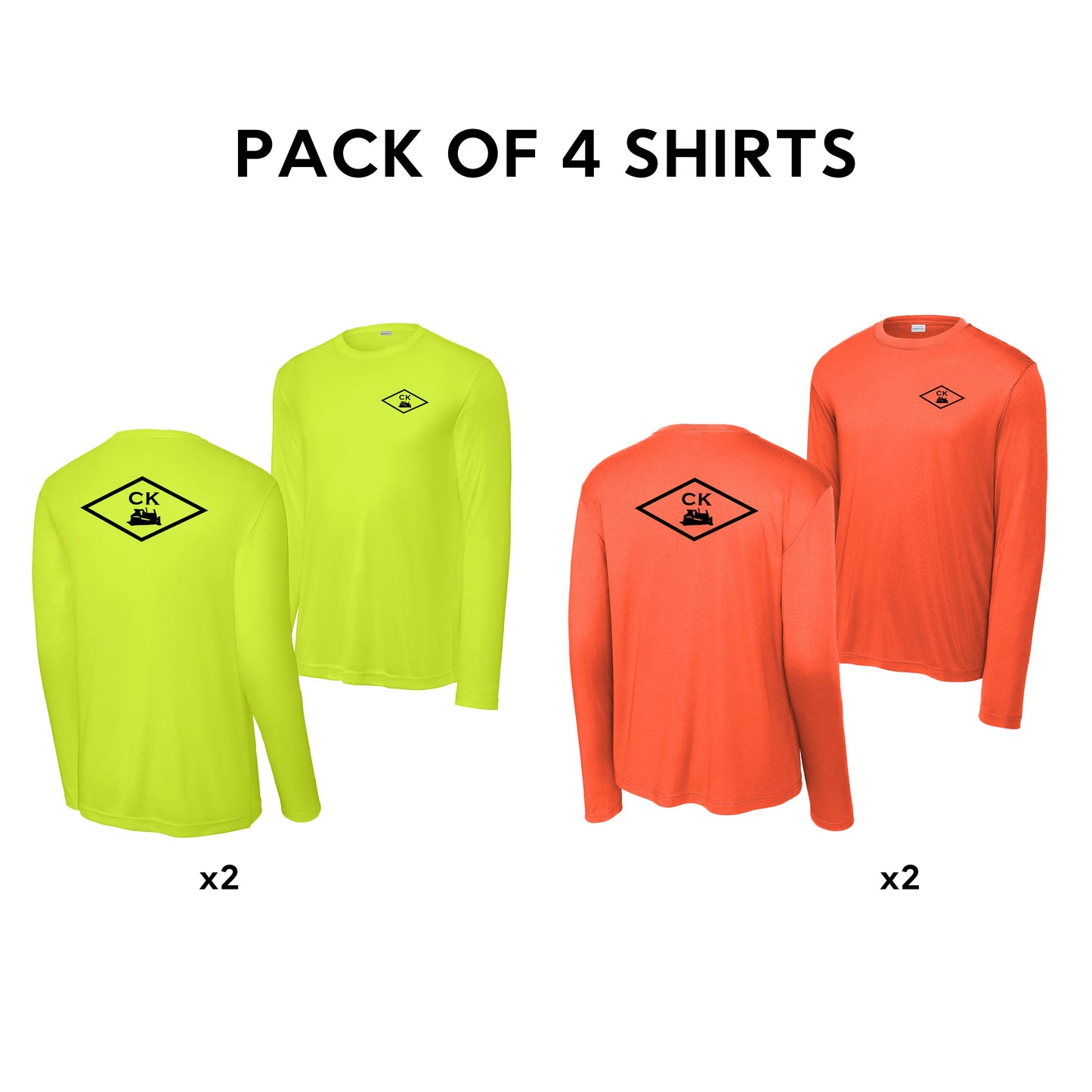 CK Polyester Long Sleeve Safety Tee (4 Pack)